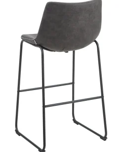 Barstuhl Polsterbezug Dunkelgrau / Schwarz 2Er Set Franks