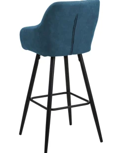 Barstuhl Polsterbezug Seeblau / Schwarz 2Er Set Darien