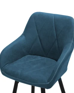 Barstuhl Polsterbezug Seeblau / Schwarz 2Er Set Darien