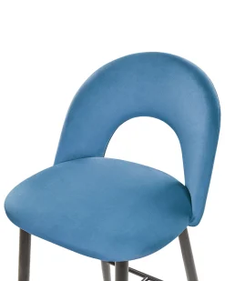 Barstuhl Samtstoff Blau 2Er Set Falton
