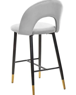 Barstuhl Samtstoff Grau 2Er Set Falton