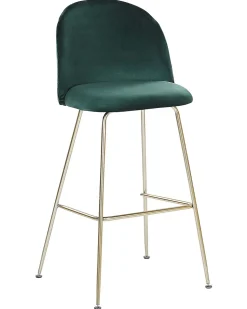 Barstuhl Samtstoff Grun / Gold 2Er Set Arcola