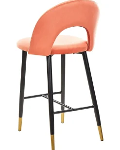 Barstuhl Samtstoff Korallenrot 2Er Set Falton
