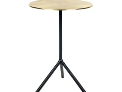 Beistelltisch Aluminium Gold / Schwarz Rund O 36 Cm Eravur
