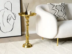 Beistelltisch Aluminium Gold Rund O 35 Cm Timaru