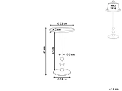 Beistelltisch Aluminium Silber Rund O 32 Cm Meda