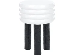 Beistelltisch Aluminium Weis / Schwarz Rund 33 Cm Kikiwa
