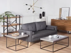 Beistelltisch Beton / Schwarz 60 X 60 X 50 Cm Delano