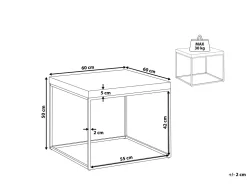 Beistelltisch Beton / Schwarz 60 X 60 X 50 Cm Delano