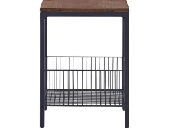 Beistelltisch Dunkler Holzfarbton / Schwarz Quadratisch 40 X 40 Cm Kenner