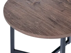Beistelltisch Dunkler Holzfarbton / Schwarz O 50 Cm Tippo