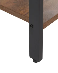 Beistelltisch Dunkler Holzfarbton / Schwarz Quadratisch Vester