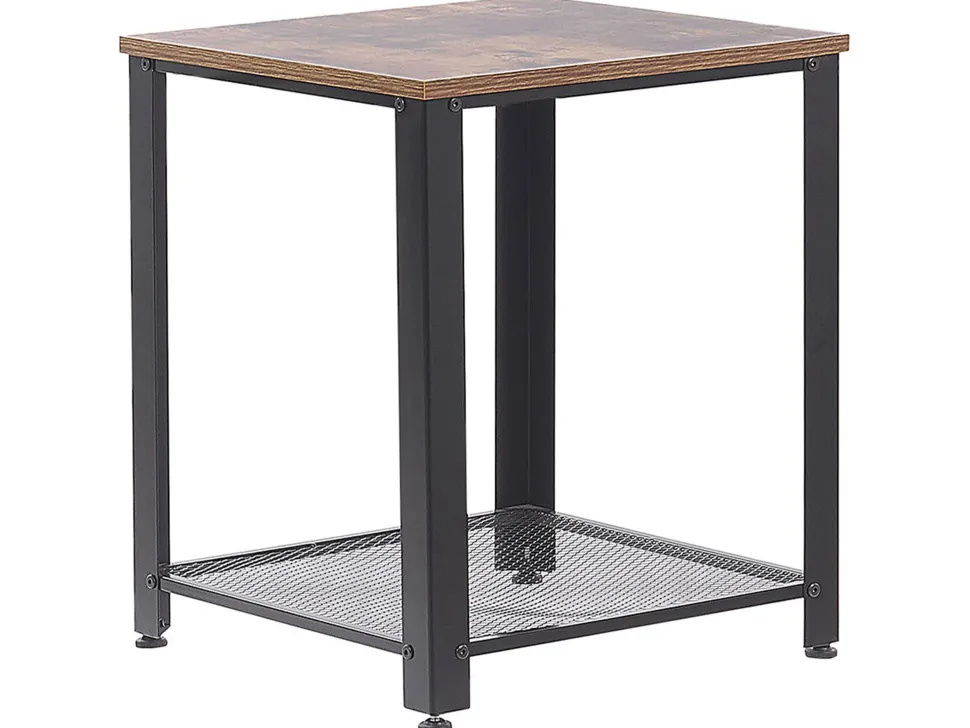 Beistelltisch Dunkler Holzfarbton / Schwarz Quadratisch 45 X 45 Cm Aston