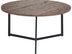 Beistelltisch 2Er Set Dunkler Holzfarbton / Schwarz Rund Tippo