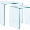 Beistelltisch 2Er Set Glas Transparent Rechteckig Kendall