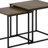 Beistelltisch 2Er Set Holzoptik Dunkelbraun / Schwarz Quadratisch Denny