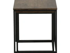 Beistelltisch 2Er Set Holzoptik Dunkelbraun / Schwarz Quadratisch Denny