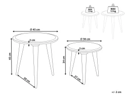 Beistelltisch 2Er Set Mangoholz Gebrochenes Weis Chandra