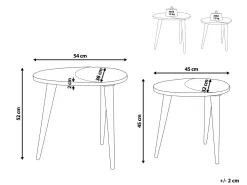 Beistelltisch 2Er Set Mango Holz Dunkelbraun Oval Khetua