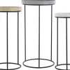 Beistelltisch 3Er Set Metall Granit Optik Mehrfarbig Rund Texon
