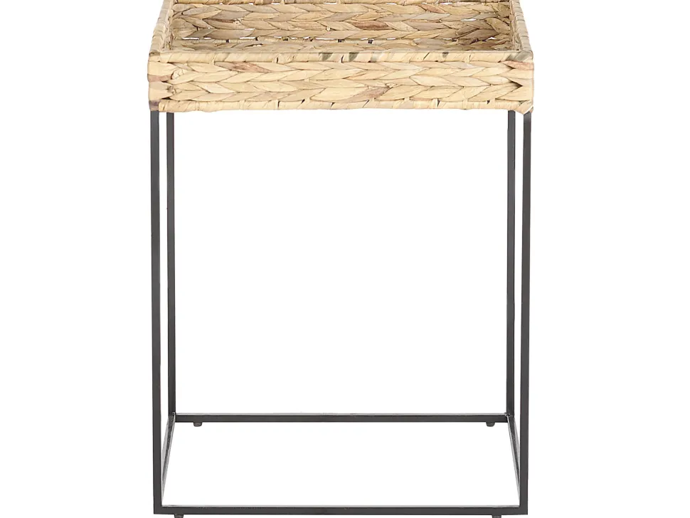 Beistelltisch 3Er Set Wasserhyazinthe Beige / Schwarz Rechteckig Hawi
