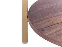 Beistelltisch Glas Gold / Dunkler Holzfarbton 40 Cm Libby