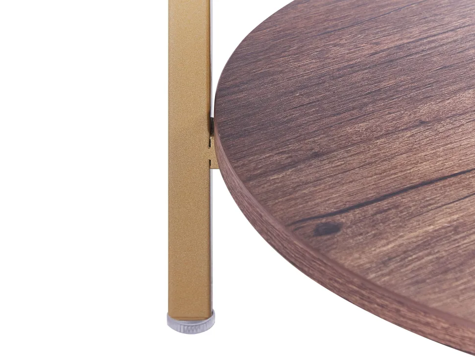 Beistelltisch Glas Gold / Dunkler Holzfarbton 40 Cm Libby