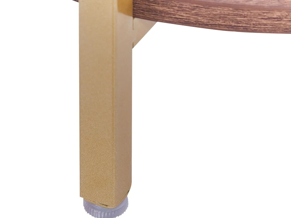 Beistelltisch Glas Gold / Dunkler Holzfarbton 40 Cm Libby