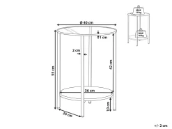 Beistelltisch Glas Gold / Dunkler Holzfarbton 40 Cm Libby