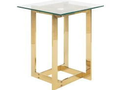 Beistelltisch Glas Gold Quadratisch 40 X 40 Cm Crystal