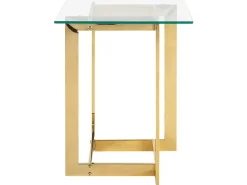 Beistelltisch Glas Gold Quadratisch 40 X 40 Cm Crystal