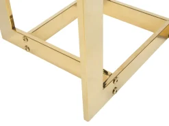 Beistelltisch Glas Gold Quadratisch 40 X 40 Cm Crystal