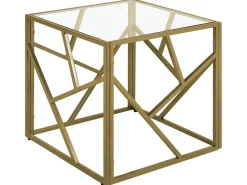 Beistelltisch Glas Gold Quadratisch 50 X 50 Cm Orland