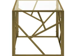 Beistelltisch Glas Gold Quadratisch 50 X 50 Cm Orland