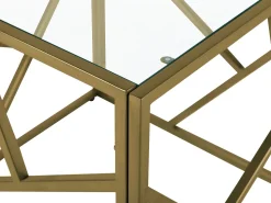 Beistelltisch Glas Gold Quadratisch 50 X 50 Cm Orland