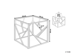Beistelltisch Glas Gold Quadratisch 50 X 50 Cm Orland
