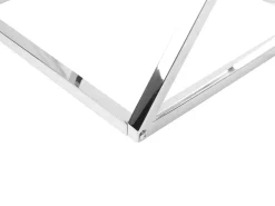 Beistelltisch Glas Silber Quadratisch 40 X 40 Cm Beverly