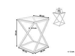 Beistelltisch Glas Silber Quadratisch 40 X 40 Cm Beverly