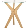 Beistelltisch Glas Transparent / Hellbraun 45 Cm Valley