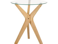 Beistelltisch Glas Transparent / Hellbraun 45 Cm Valley