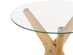 Beistelltisch Glas Transparent / Hellbraun 45 Cm Valley