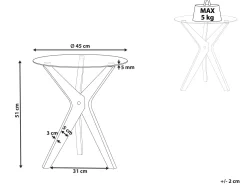 Beistelltisch Glas Transparent / Hellbraun 45 Cm Valley