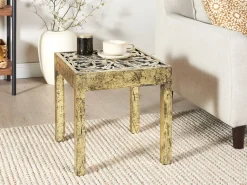 Beistelltisch Gold / Schwarz Quadratisch 40 X 40 Cm Palasi