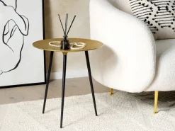 Beistelltisch Gold / Schwarz Rund 45 Cm Waipu