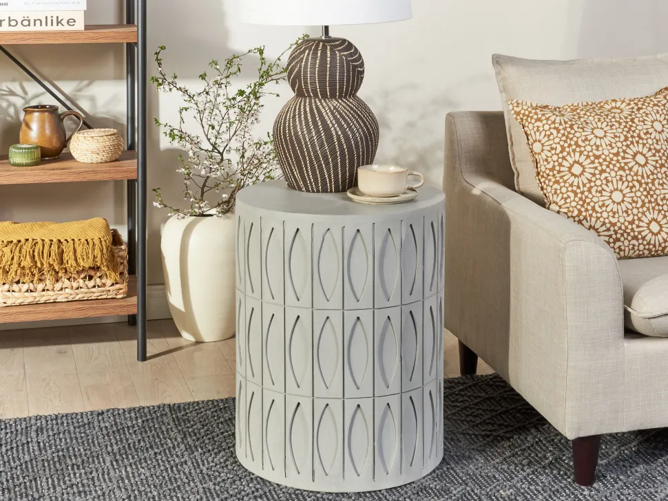 Beistelltisch Hellgrau Rund O 45 Cm Deara