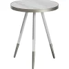 Beistelltisch Marmor Optik Weis / Silber 44 Cm Ramona