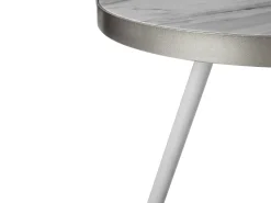 Beistelltisch Marmor Optik Weis / Silber 44 Cm Ramona