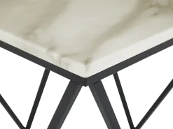 Beistelltisch Marmor Optik Beige / Schwarz Quadratisch 50 X 50 Cm Malibu