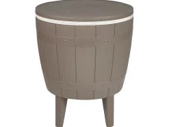 Beistelltisch Mit Kuhlfunktion Taupe Rund 48 Cm Silg