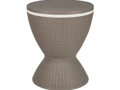 Beistelltisch Mit Kuhlfunktion Taupe Rund 48 Cm Aisa